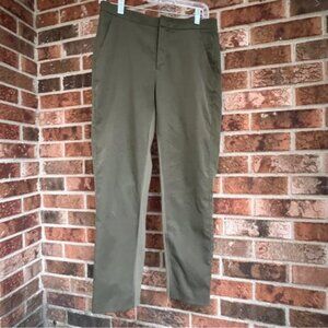 Lululemon  Green Stretch   cropped tailored Chino pants panel  Khaki  EUC